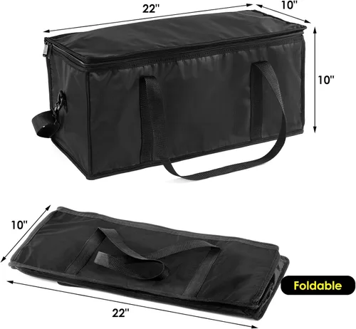 Miniatura 3 de Paquete de 3 bolsas aisladas para entrega de alimentos, bolsas de compras aisladas de 22 x 10 x 10 pulgadas para alimentos congelados, parte
