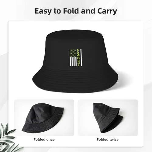 Miniatura 3 de Sombrero de pescador de verano para hombres, mujeres y adolescentes, sombrero de sol ligero y plegable Concientización sobre el cáncer del cáncer