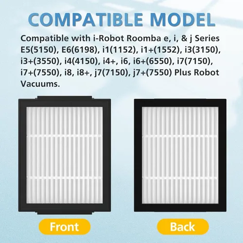 Miniatura 2 de Filtro de repuesto para iRobot Roomba e, i y j Series i7 i7+/Plus i3 i3+ E5 E6 E7 i4 i6 i6+ i8 i8+ Robot Aspiradores Partes, Paquete de 12 Filtros