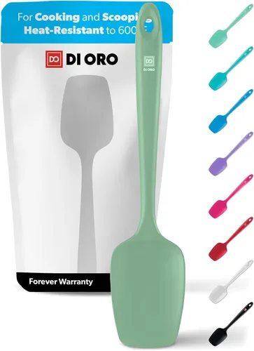 Miniatura 11 de DI ORO Espátula Cuchara de Silicona - Resistente al Calor 600°F Raspador Spoonula de Silicona Grande - Libre de BPA Seguro para Utensilios de Cocina