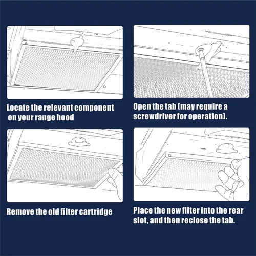 Miniatura 6 de 97007696 Filtro para Campana de Cocina 41F Filtros de Ventilación de Estufa para Filtro de Campana de Cocina de Repuesto Malla de Grasa Carbón