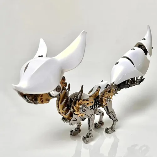 Miniatura 7 de Metalkitor Rompecabezas de metal 3D para adultos, kit de modelo ajustable de zorro grande, adorno steampunk para bricolaje, manualidades de montaje