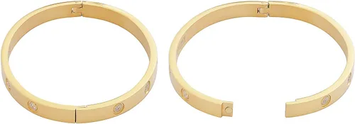 Miniatura 4 de My Daily Styles Pulsera de acero inoxidable con bisagras CZ para mujer, tamaño 7 pulgadas