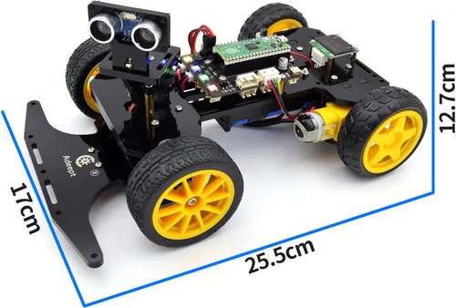Miniatura 7 de Adeept Kit de coche inteligente compatible con Raspberry Pi Pico, seguimiento de línea, evitación de obstáculos, luz colorida, DIY STEM IR control