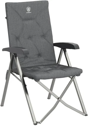 Miniatura 5 de EVER ADVANCED Silla reclinable plegable para acampar totalmente acolchada con soporte ajustable de respaldo alto, portátil para adultos, silla Gris