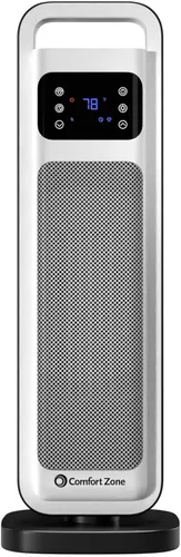 Miniatura 9 de Comfort Zone Calentador de espacio de torre de 26 pulgadas y 1500 W para uso en interiores, control remoto, termostato ajustable, temporizador de 24