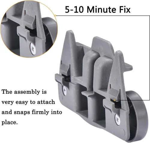 Miniatura 6 de AMI PARTS W10712394 Kit de ajustador de estante de lavavajillas y 4 unidades W10195416V W10195416 Ruedas para lavavajillas Ruedas inferiores