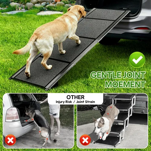 Miniatura 6 de Rampa para perros para automóvil, rampas para perros grandes, rampas plegables para perros al aire libre para escaleras, hasta 300 libras