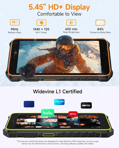 Miniatura 5 de Ulefone RugKing 2 Pro - Teléfono resistente, 8 (4+4) GB+128 GB Octa-Core, 4500 mAh, teléfono impermeable Android 15, pantalla HD+ Corning Gorilla