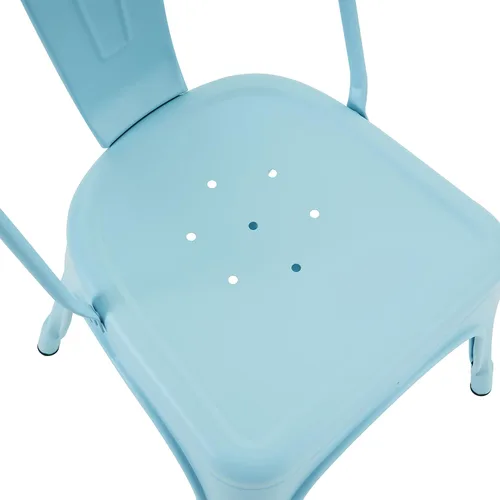 Miniatura 7 de Nazhura Silla de Comedor de Metal Estilo Tolix de Granja para Cocina, Comedor, Café, Restaurante, Bistro, Patio, 18 Pulgadas, Apilable, Impermeable