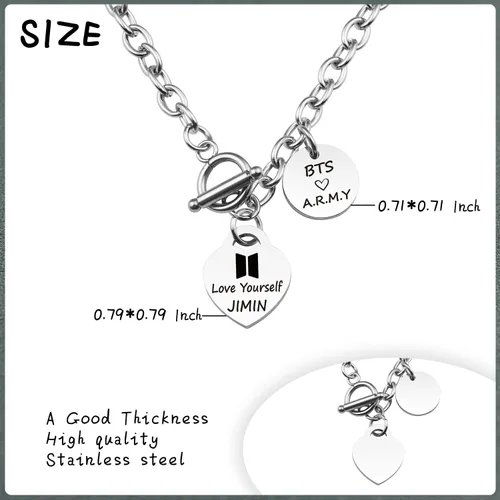 Miniatura 5 de HELAN Bangtan Boys Gift Kpop Bangtan Boys Necklace Love Yourself Necklace Bangtan Boys Fans Gift Kpop Group Gift for Bangtan Boys Fans