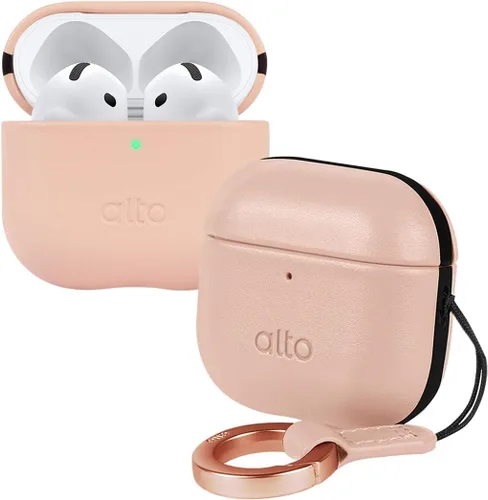 Miniatura 10 de alto Funda de Cuero Italiano Compatible con AirPods Pro 2ª Generación 2022 Mujeres Hombres Carcasa Rígida Protectora Soporta Carga Inalámbrica LED