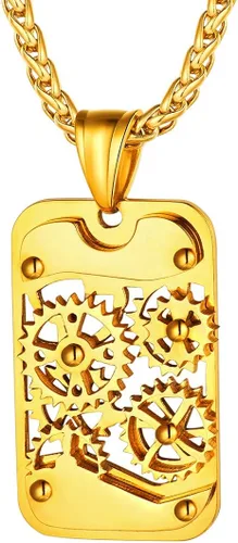 Richsteel - Placa de identificación estilo Hip Hop militar para collar, fibra de carbón, colgante de bibliabala, para mujeres y hombres joya de
