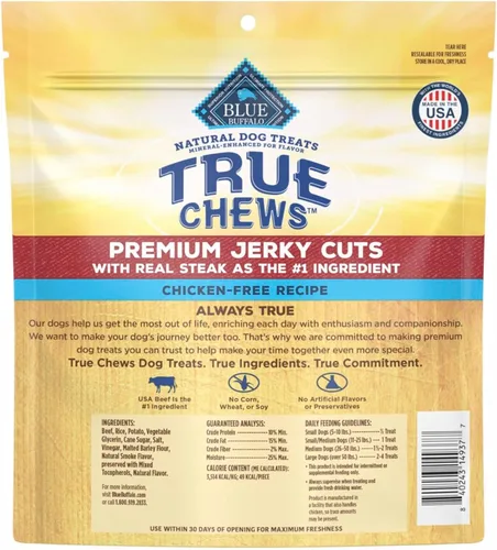 Miniatura 2 de Blue Buffalo True Chews Beef - Golosinas naturales para perros, receta sin pollo, recompensa saludable o premio de entrenamiento, fabricado