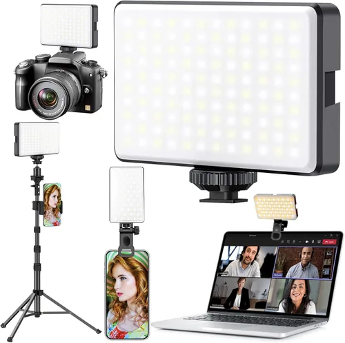 Miniatura 11 de 91 LED cargador portátil selfie luz videoconferencia iluminación with Clip & Camera Tripod Adapter, Rechargeable 2000mAh, CRI 96+, 4 Light Modes