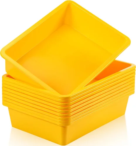 Miniatura 18 de Hoteam Bandeja organizadora de almacenamiento plana, bandeja de papel para aula, organizador de archivos apilable de plástico para escuela, oficina