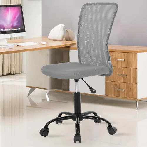 Miniatura 9 de Silla de oficina de malla con soporte lumbar, silla de escritorio ergonómica, moderna, negra