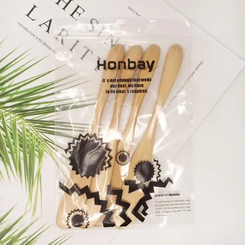 Miniatura 7 de Honbay 4 espátulas de madera hechas a mano para cocina