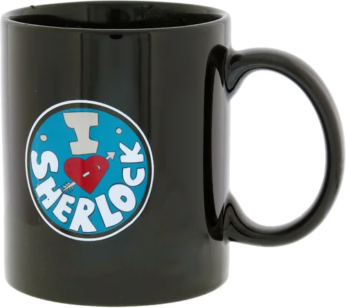 Miniatura 3 de Sherlock Holmes "I Heart Sherlock" Taza de revelación de calor de 12 onzas – Taza de cerámica para café caliente, té, cacao – Gráficos que cambian