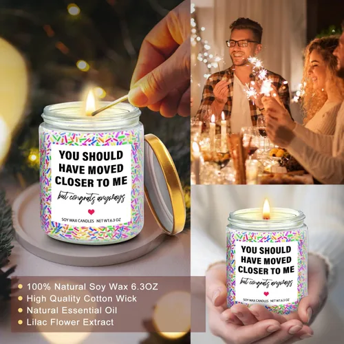 Miniatura 6 de Regalos de inauguración de la casa: velas de aroma a lavanda para el nuevo hogar, apartamento, decoración divertida, perfectas para amigos, familia