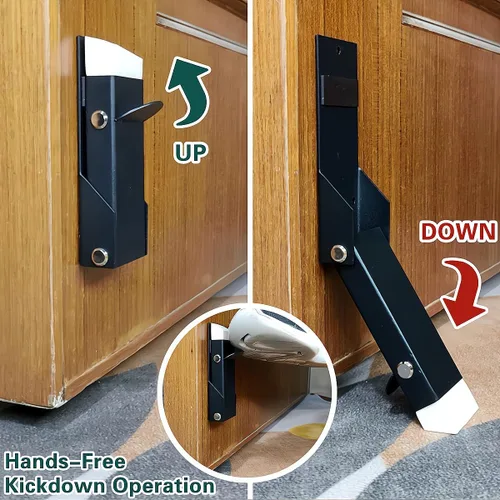 Miniatura 2 de Paquete de 2 topes de puerta, autoadhesivo, sin perforación, para mantener la puerta abierta, puntas de goma suave y antideslizantes, topes de caída
