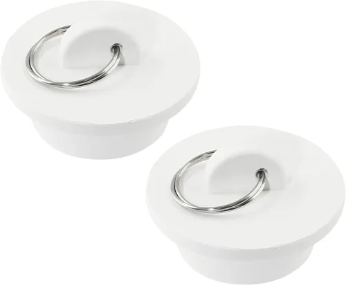 Miniatura 8 de 2 tapones de drenaje de goma blanca, tapón de drenaje de goma de 1-1/8 pulgadas, tapón de drenaje con anillo para colgar para cocina, lavandería