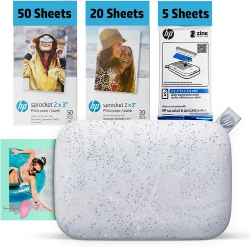 Miniatura 11 de Impresora fotográfica portátil HP Sprocket 2x3 (Negro Noir) Imprime imágenes en papel adhesivo Zink, desde tu dispositivo iOS y Android.