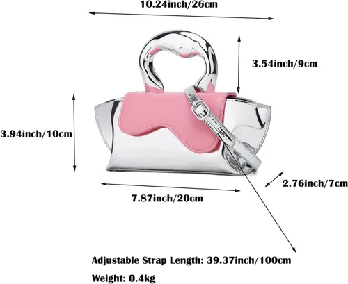 Miniatura 5 de Bolso pequeño de color plateado, bolsos cruzados, bolsos de noche Y2K, bolso de mano para mujer, bolsos de hombro, bolsa de mano para mujer 2024