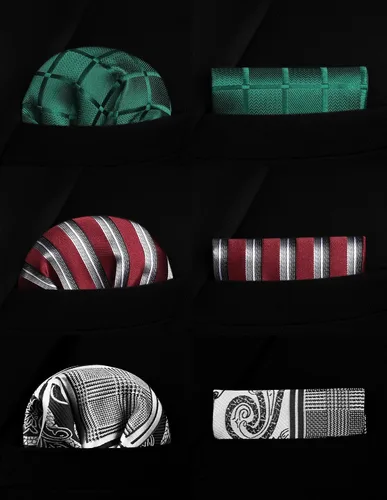 Miniatura 21 de HISDERN Juego de corbatas extralargas para hombre y pañuelo de bolsillo de 63 pulgadas, colección XL, caja de regalo, corbata, lote de 3