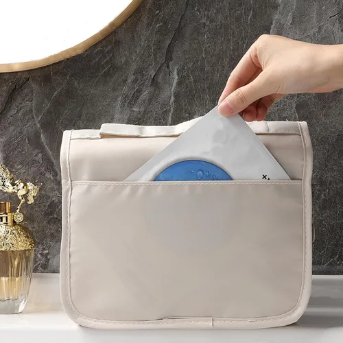 Miniatura 5 de Erliway Neceser colgante de viaje para mujeres y hombres, bolsa de ducha portátil de baño con gancho, gran capacidad, impermeable, organizador
