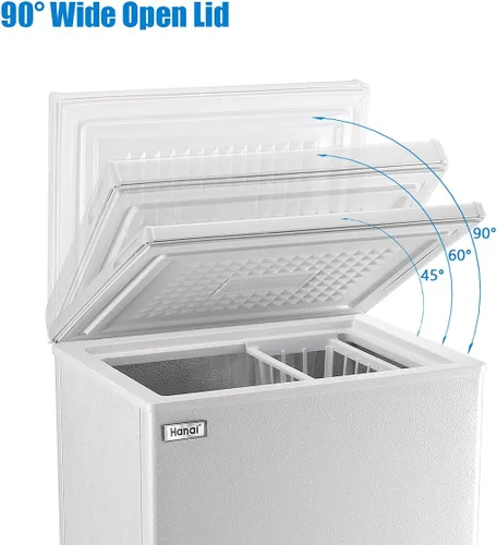 Miniatura 6 de Congeladores de pecho compactos mini congelador profundo WANAI 3.5 pies cúbicos independiente puerta superior congelador para dormitorio, oficina