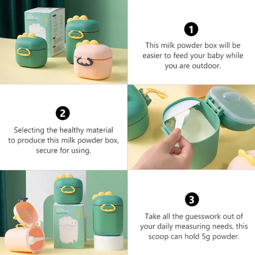 Miniatura 9 de Toddmomy Dispensador de fórmula Caja de leche en polvo con cuchara Contenedor portátil de alimentos para bebés de 4.33 x 4.13 x 3.34 pulgadas