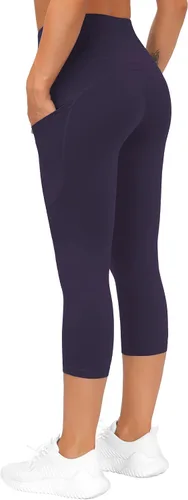 Miniatura 3 de The Gym People - Pantalones deportivos gruesos de tiro alto, con bolsillos y control de abdomen, leggings para entrenar, correr, hacer yoga