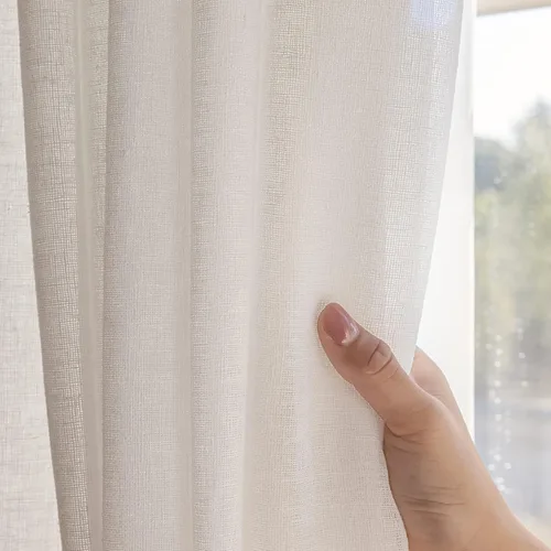 Miniatura 9 de Juego de 2 paneles de cortinas semitransparentes de 54 pulgadas de largo, cortinas plisadas a rayas para ventana, dormitorio, sala de estar, 2 Rayas