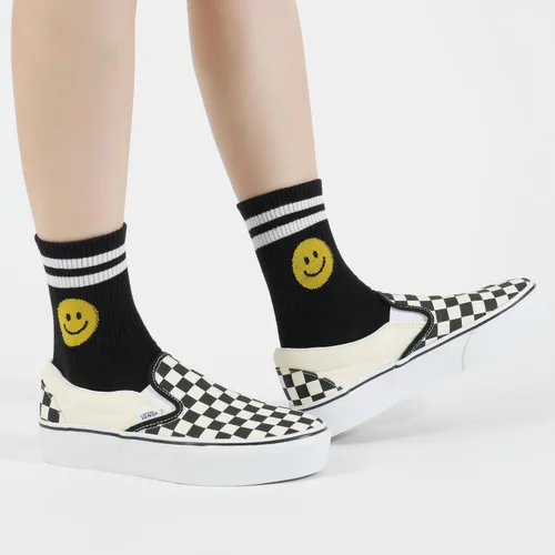 Miniatura 9 de Calcetines lindos para mujer 4-6 pares de calcetines de algodón con diseño de carácter sonriente con estampado de corazón y frutas US 6-8