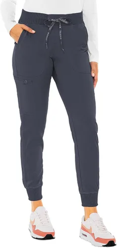 Med Couture Touch - MC7710 - Pantalón quirúrgico tipo yoga, para mujer, con 5 bolsillos y cintura con cordón ajustable
