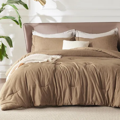 Miniatura 51 de Bedsure - Juego de edredón queen - Juego de ropa de cama refrescante y cálida, ropa de cama reversible gris claro para todas las estaciones, 3 03