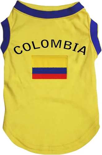 Petitebella Colombia & Flag - Camisa para perro cachorro (amarillo, talla XS)