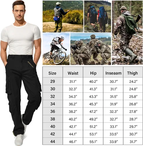Miniatura 5 de BDU - Pantalones militares casuales para hombre, tácticos de combate militar salvaje ACU Rip Stop Camo Cargo pantalones de trabajo con 8 bolsillos