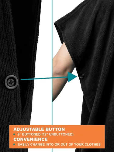 Miniatura 5 de SUN CUBE Poncho de surf cambiador con capucha Toalla de microfibra absorbente de secado rápido con bolsillo para surfear, hombres y mujeres