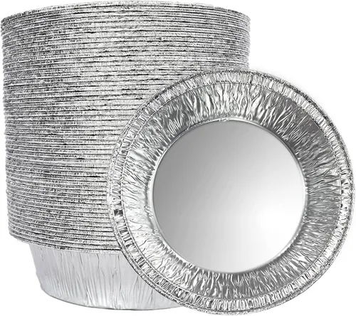 Mini moldes de papel de aluminio de 5 pulgadas para tartas – Latas pequeñas desechables para panaderías, cafeterías, restaurantes – Mini sartenes