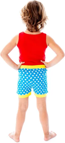 Miniatura 2 de DC Comics - Conjunto de pijama de mujer maravilla de 2 piezas para niñas