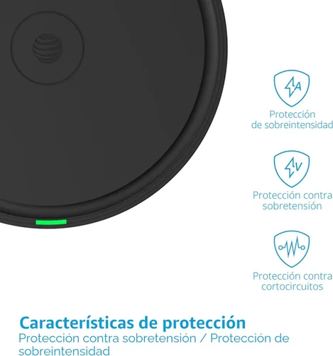 Miniatura 4 de AT&T Almohadilla de carga inalámbrica Qi de 15 W, estación de carga rápida USB-C compatible con fundas para iPhone 17/16/15/14, AirPods, Samsung