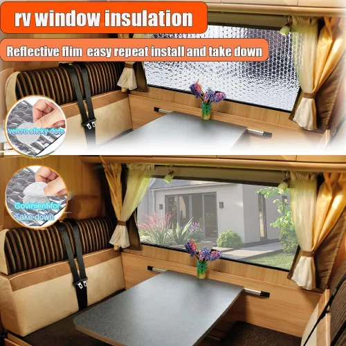 Miniatura 4 de MRPAPA Rollo de aislamiento reflectante, Reflectix para ventanas de caravanas, rollo aislante de burbujas ignífugo B2 para mantener el calor