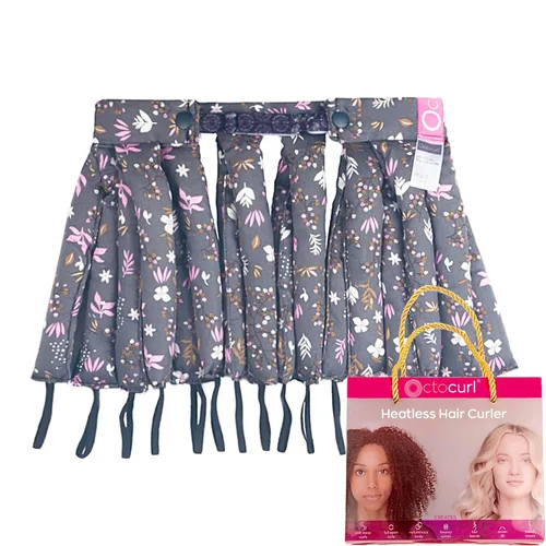 Miniatura 10 de Octocurl Diadema sin calor, rizadores de pelo para dormir, rizadores sin calor para cabello largo (algodón, rosa)