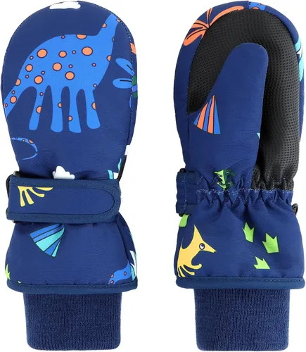 Miniatura 14 de Duoyeree Guantes impermeables para niños y niñas, con forro polar, para invierno, nieve, esquí, aislamiento grueso para clima frío