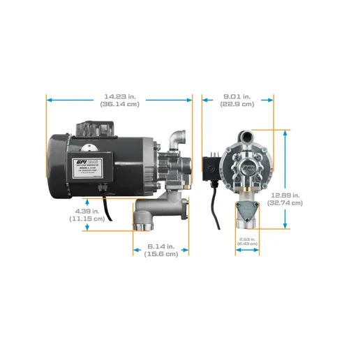 Miniatura 5 de GPI - Bomba de transferencia de aceite de servicio pesado L5132 para fluidos de alta viscosidad, 32 QPM/8 GPM, 115/230 voltios CA (142100-02)