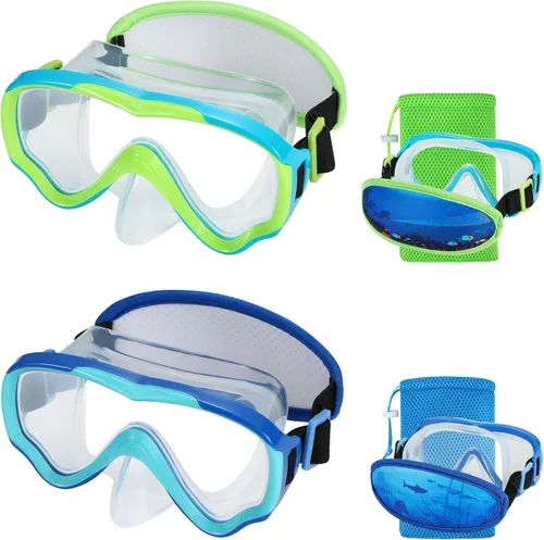 Miniatura 8 de Gafas de natación para niños de 6 a 14 años, máscara de buceo sin enredos, gafas de agua, cubierta de nariz para jóvenes y jóvenes 1 unidad: azul