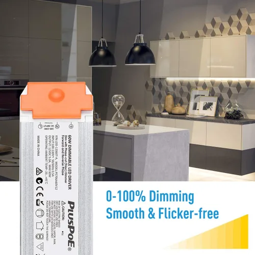 Miniatura 8 de Transformador LED regulable de 60 W, controlador LED Triac ELV/MLV/regulable de 12 V, compatible con interruptores Lutron y Leviton, fuente