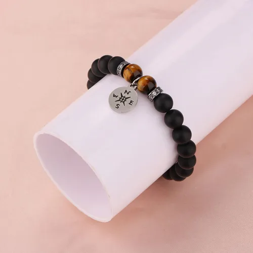 Miniatura 6 de Pulsera para hombre con diseño de ojo de tigre para hombre, novio, marido, papá, hijo, nieto, hermano, piedra natural, aniversario, Navidad